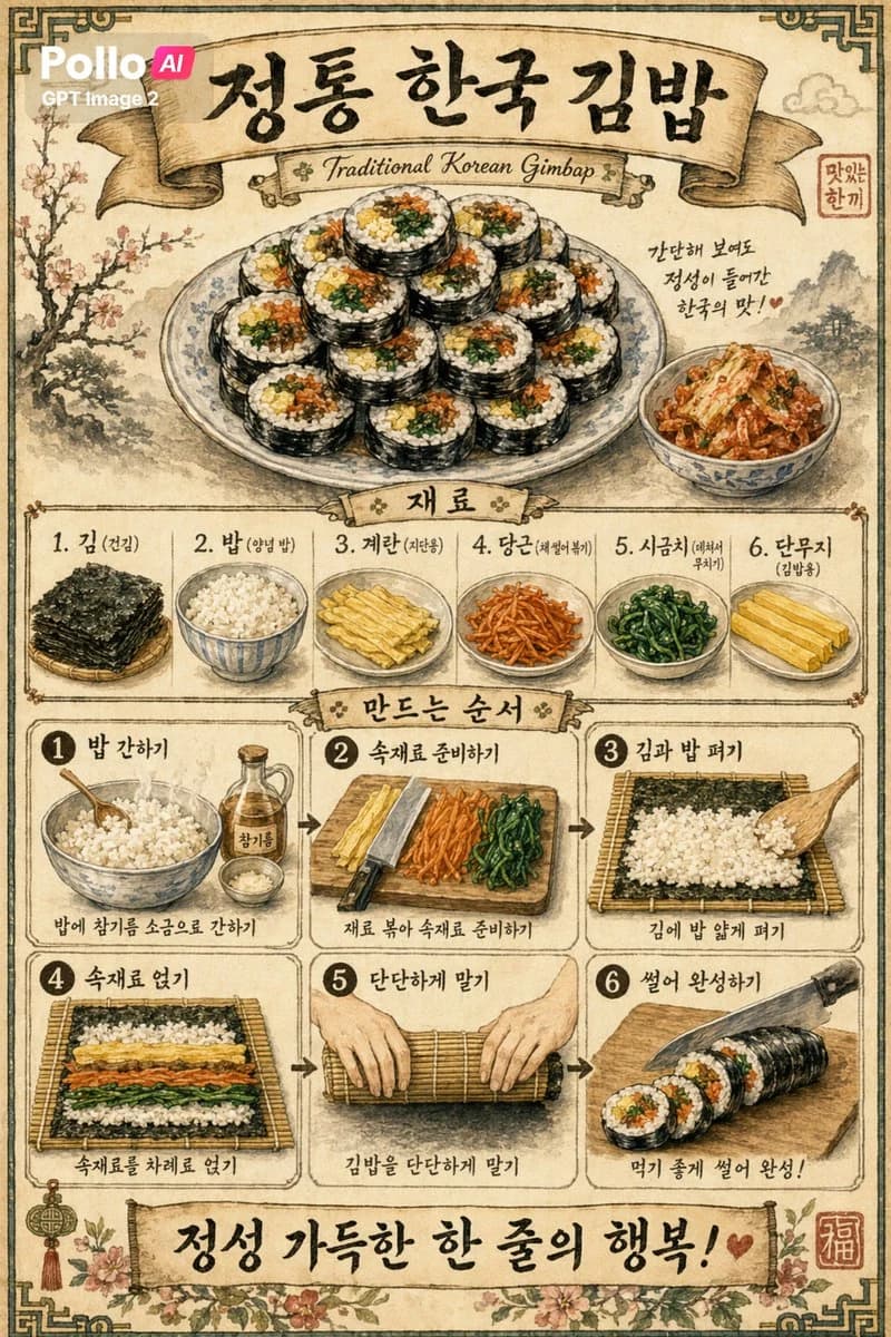 韩式食谱海报示例
