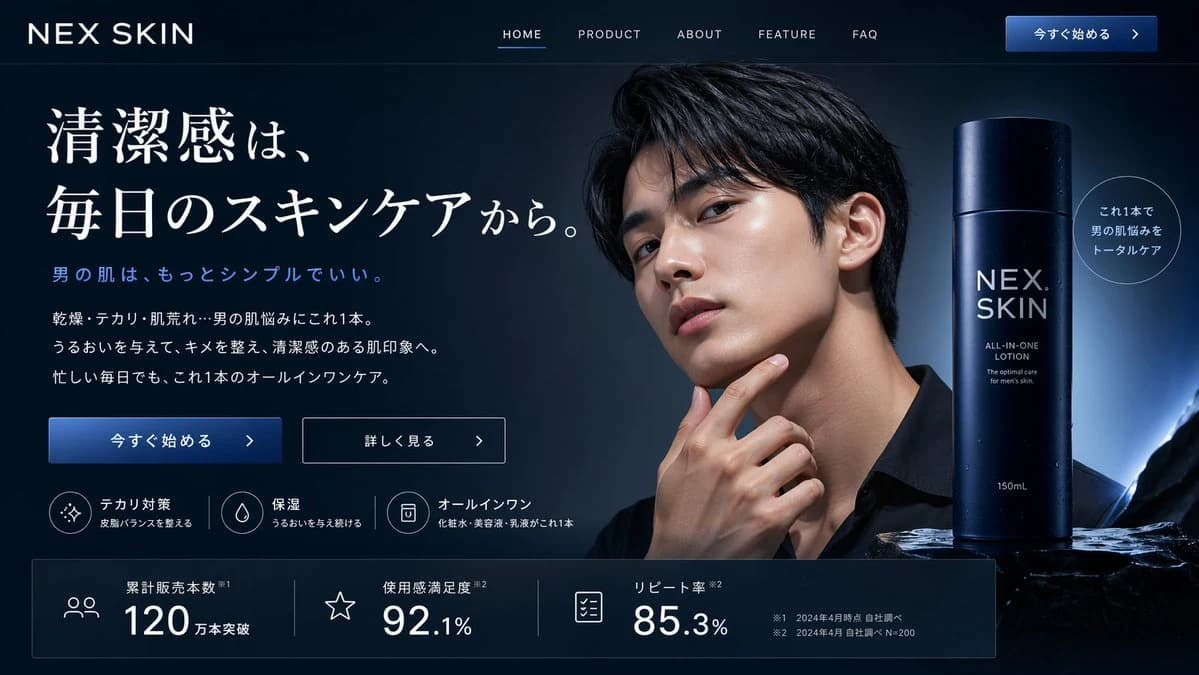 男士护肤站点示例