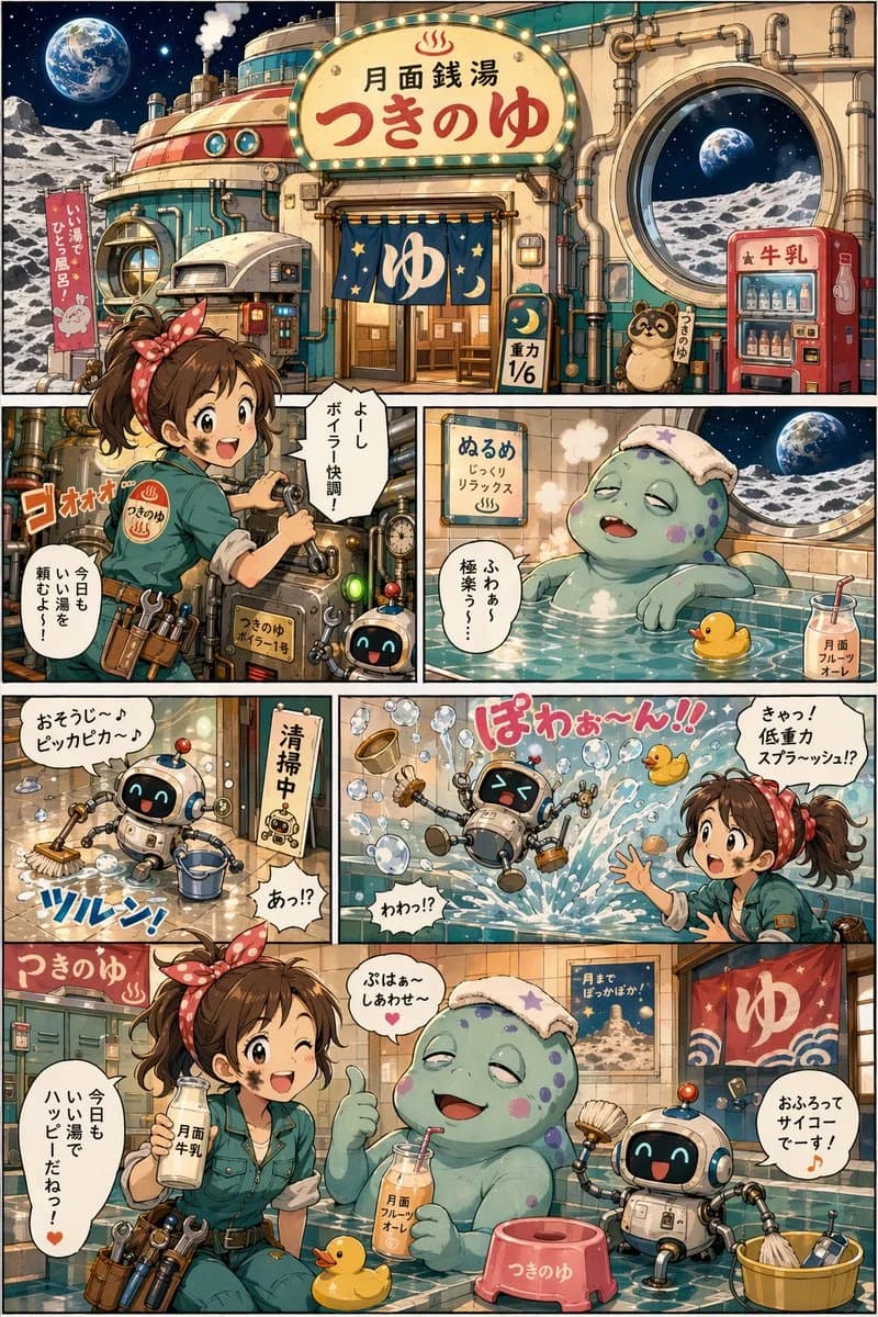 月面澡堂漫画页示例
